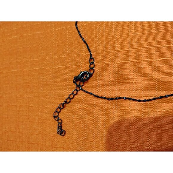 Heart shape wire choker necklace maybe sterling, red garnet colored beads hobo h - Picture 3 of 5